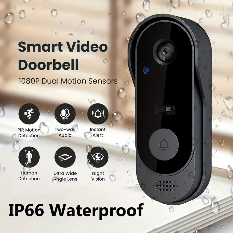 Smart Home WIFI Doorbell With Camera Waterproof 1080P HD IR Night Vision Wireless Doorbell Security Monitor Alarm Video Intercom